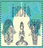 Elephant Hamsa Taj Mahal artwork