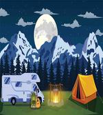 Camping in the Woods at Night artwork
