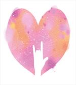 Watercolor Heart Rock Sign