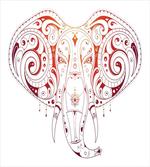 Stylized Drawn Elephant Head