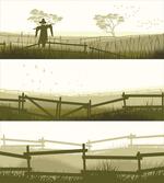 Farm Fields Scarecrow Grass