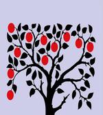Black Tree Ripe Fruit Art