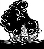Viking Burning Longboat artwork