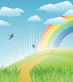 Birds and Rainbow Stripes