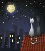 Cats on the Roof Valentines artwork