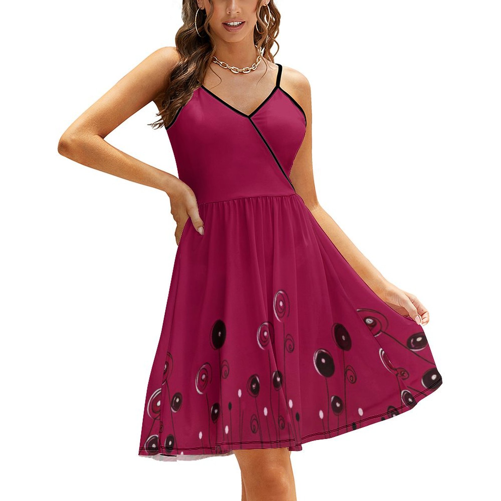 Classy Maron Women's sling dress Women's Sling Dress (NZ016)