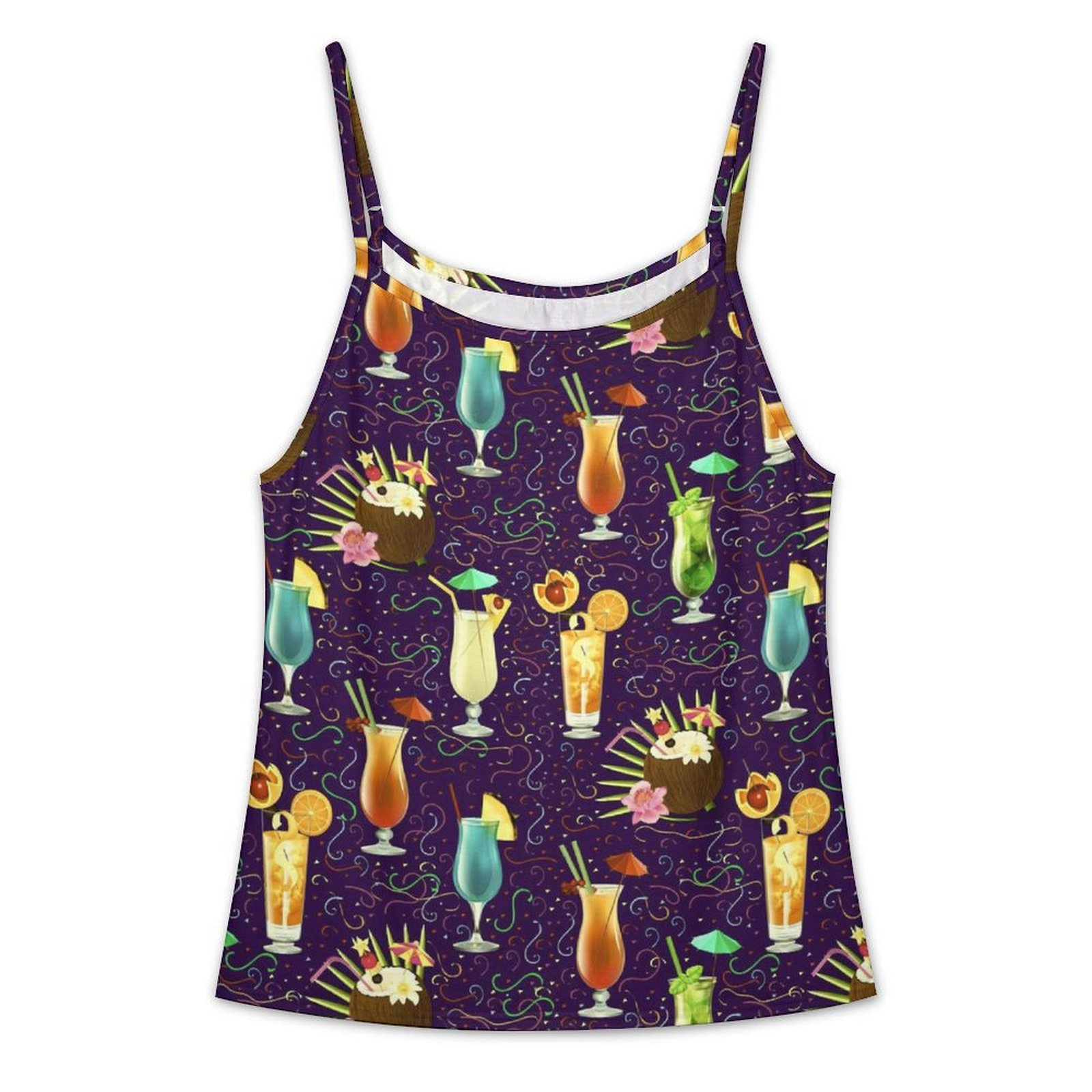 cocktail Women's Round Neck Strap Tank Top