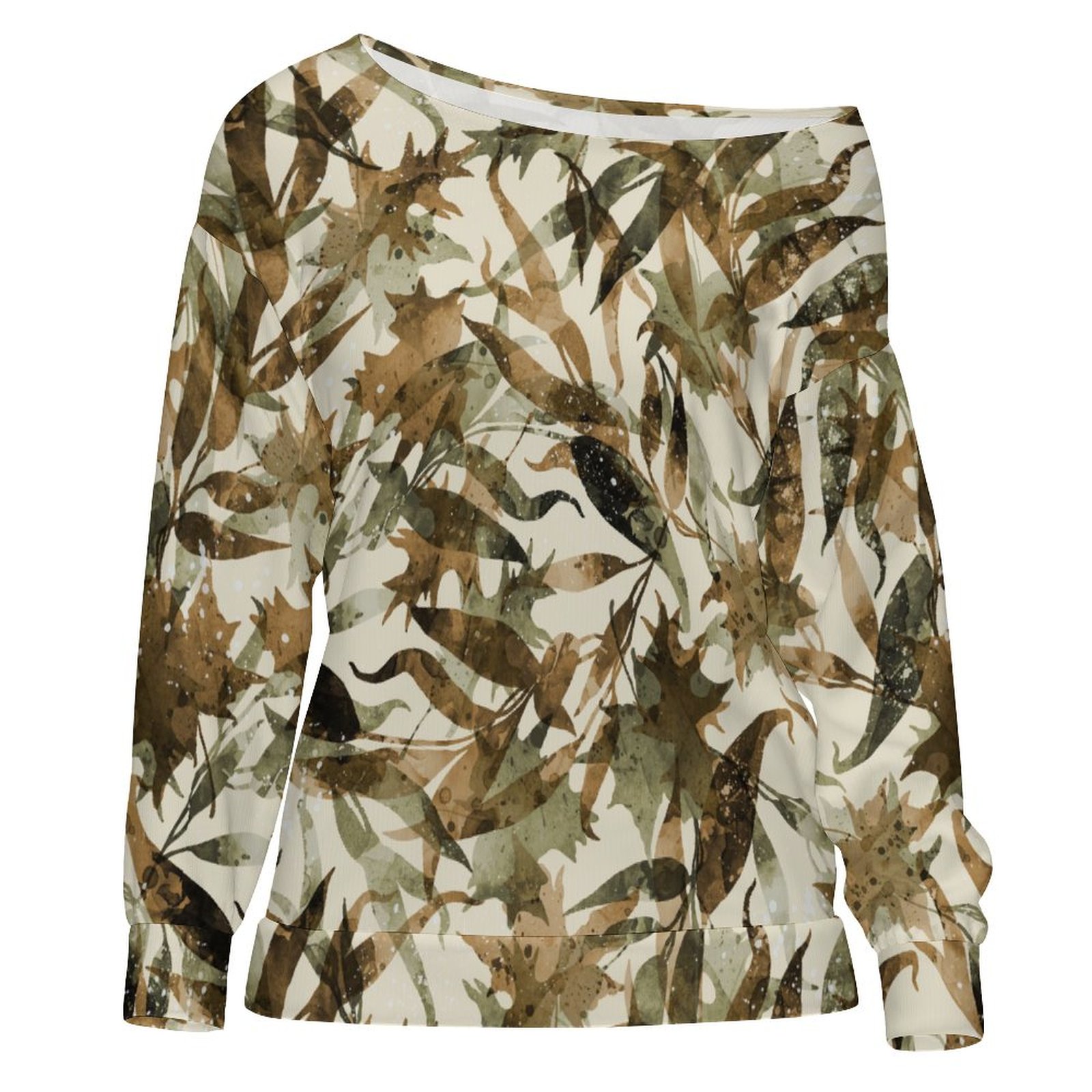 Fall leaves autumnal 4 Women's Off Shoulder Sweatshirt