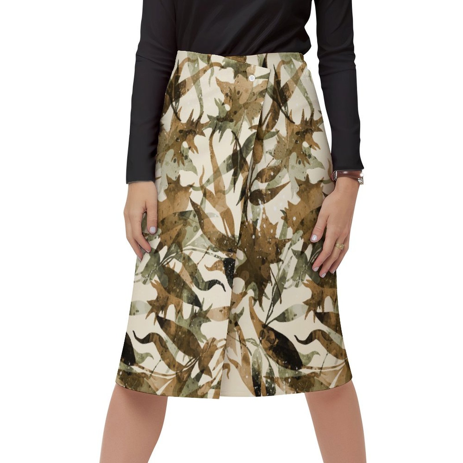 Fall leaves autumnal 4 Women's Wrap Skirt