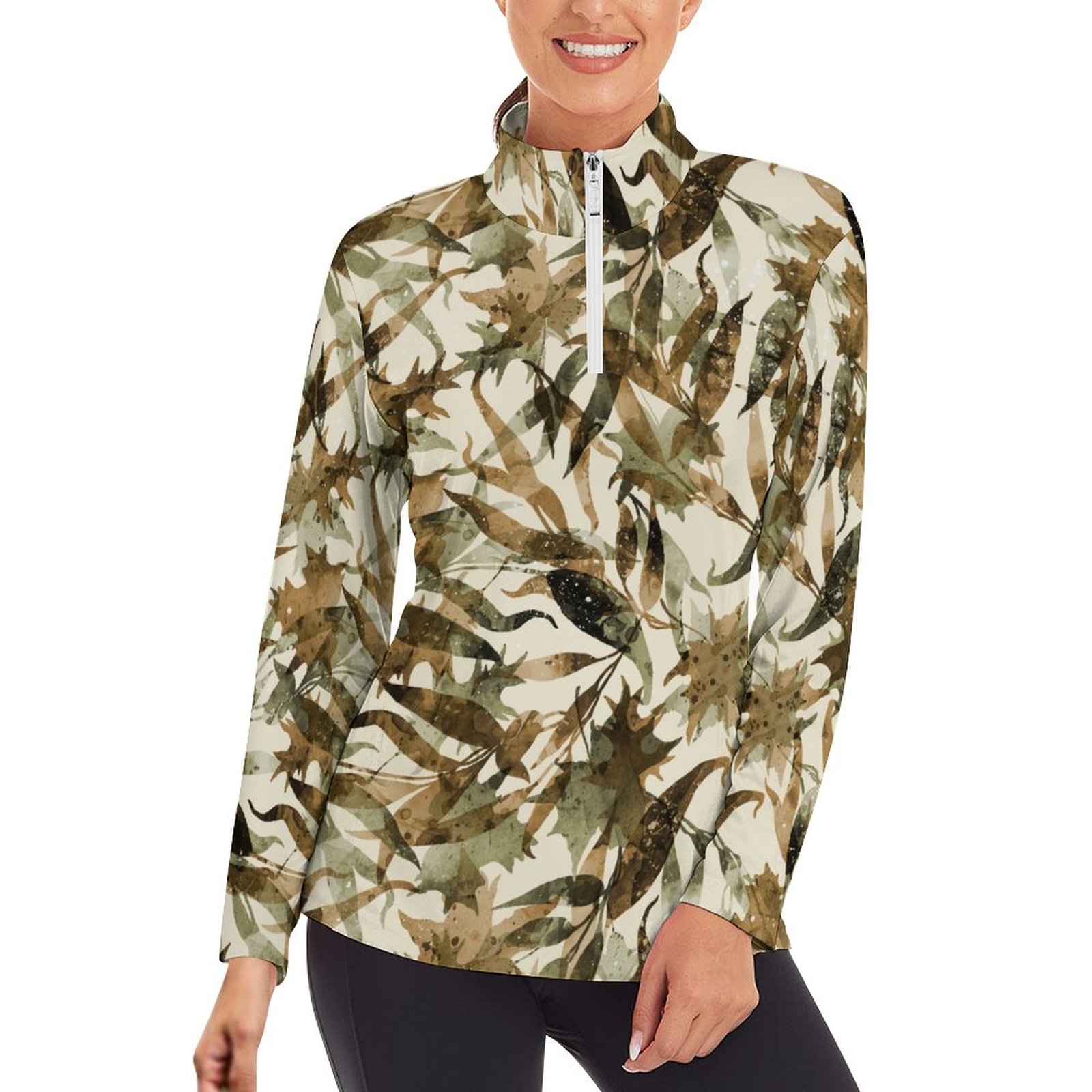 Fall leaves autumnal 4 Women's Long Sleeve Yoga Shirt