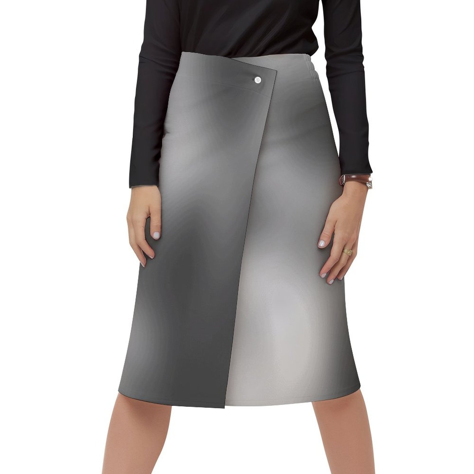 White Smoked Dark Grey Women's Wrap Skirt