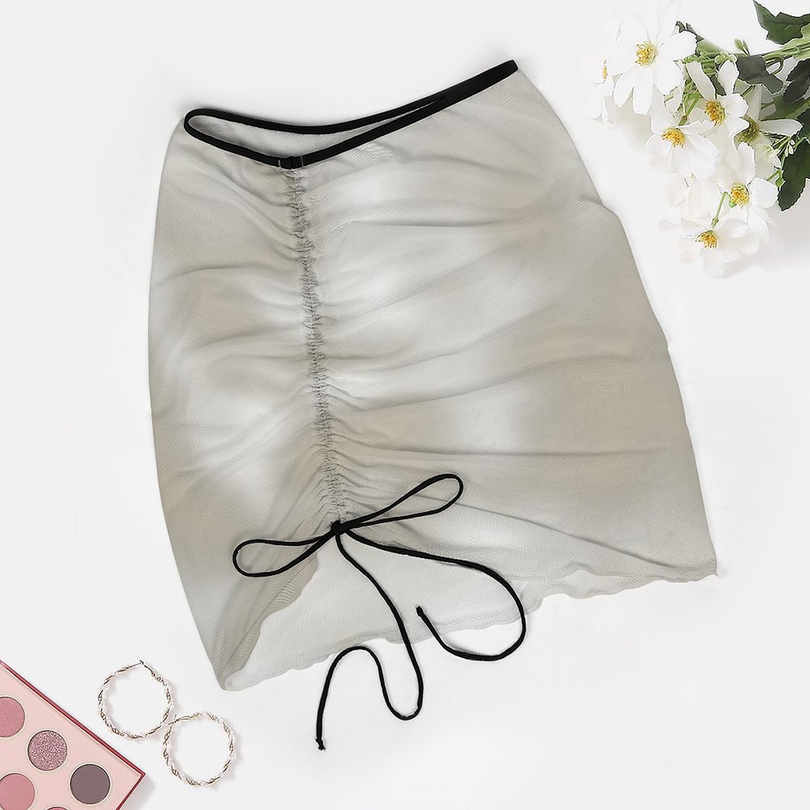 White Clouded Sand Beach Skirt
