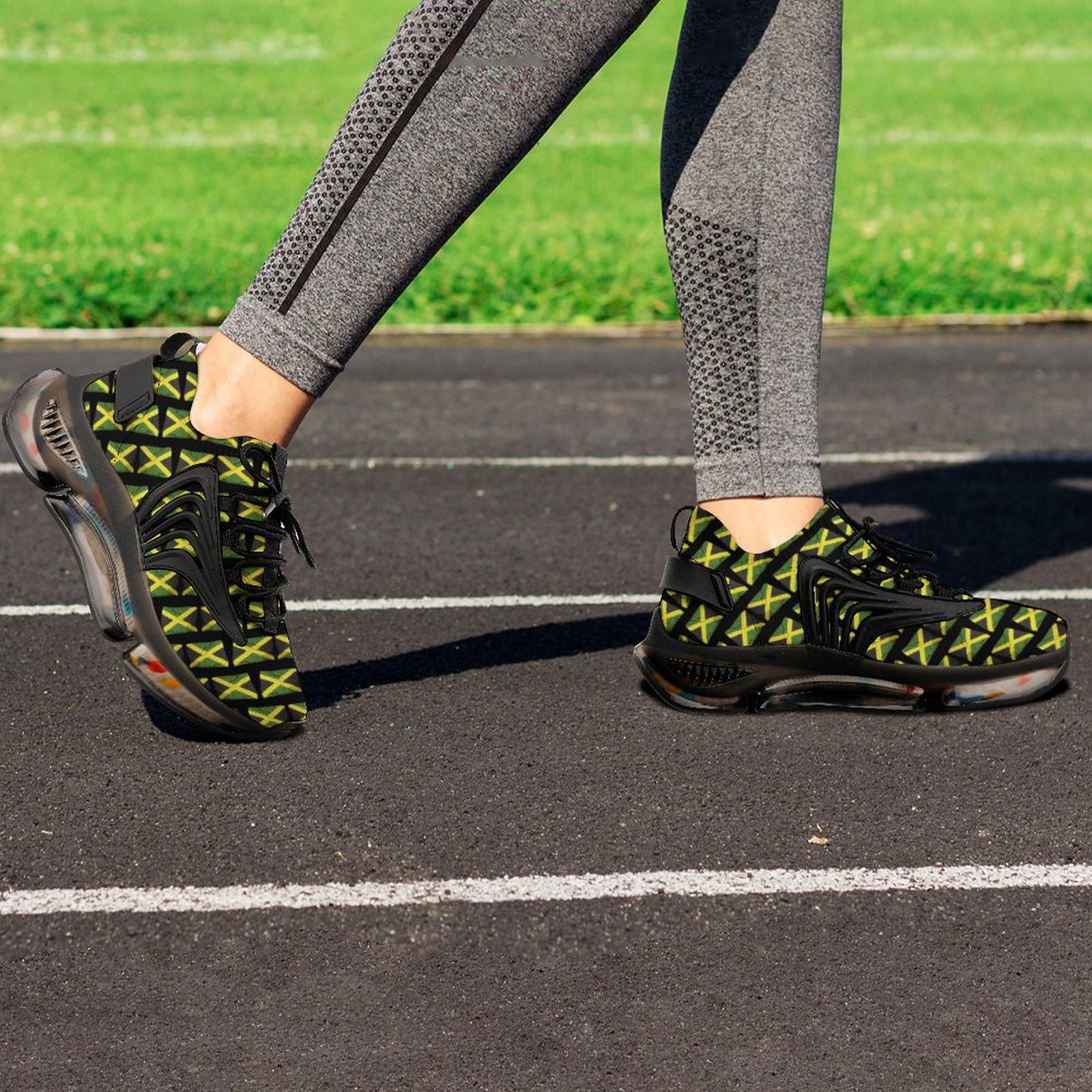 Jamaican Flags Women's Mesh Sneakers (F68)