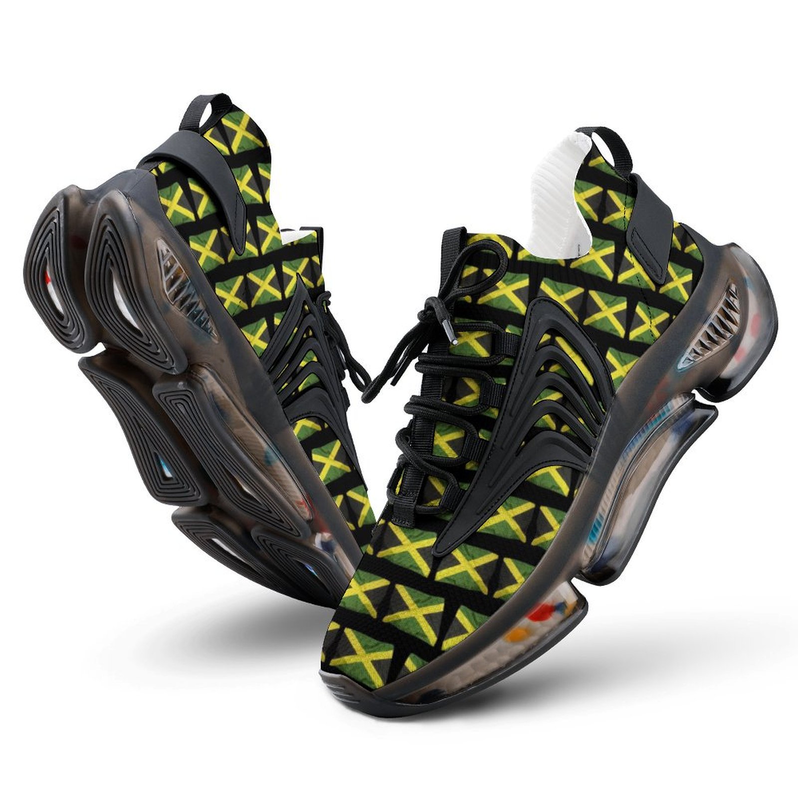 Jamaican Flags Women's Mesh Sneakers (F68)
