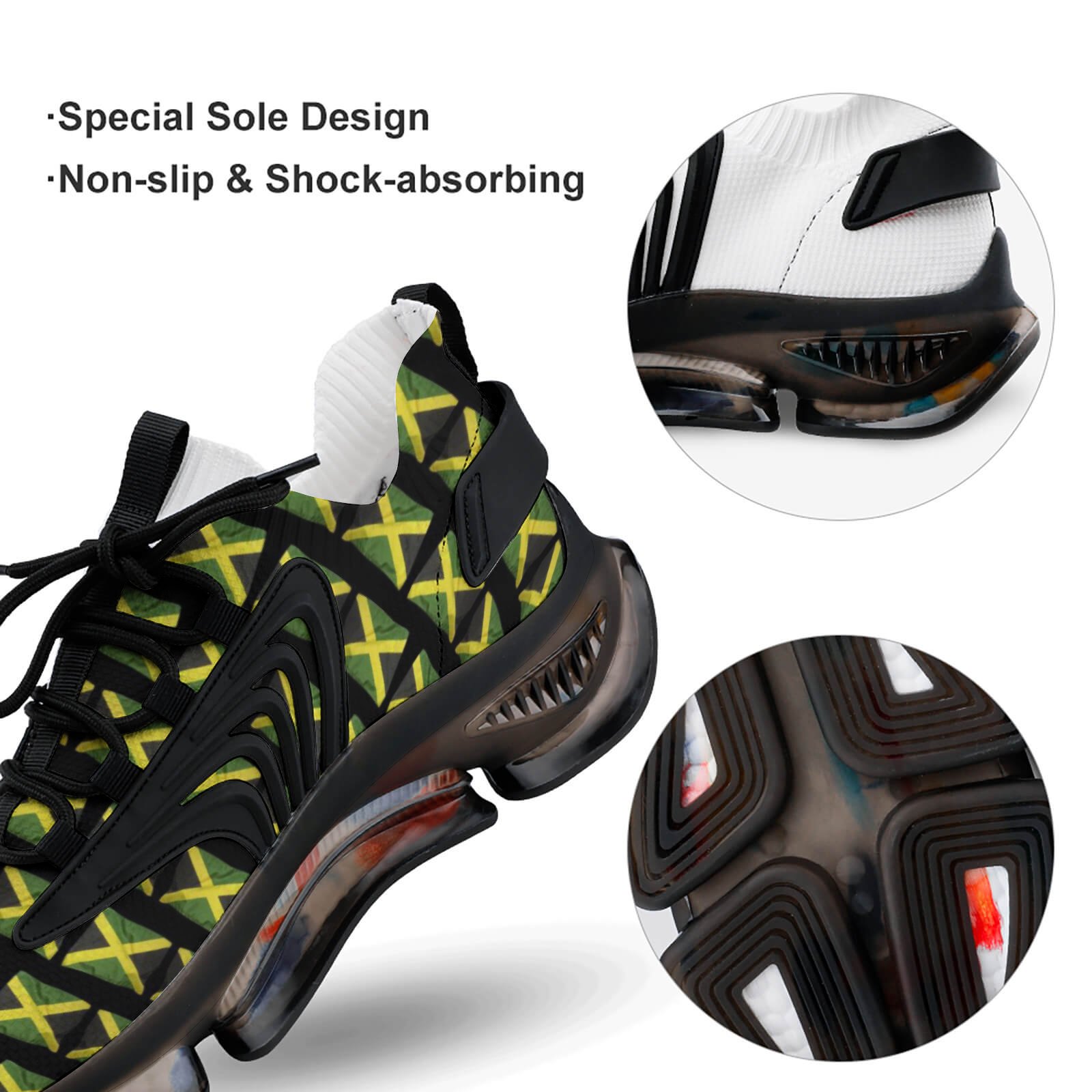 Jamaican Flags Women's Mesh Sneakers (F68)