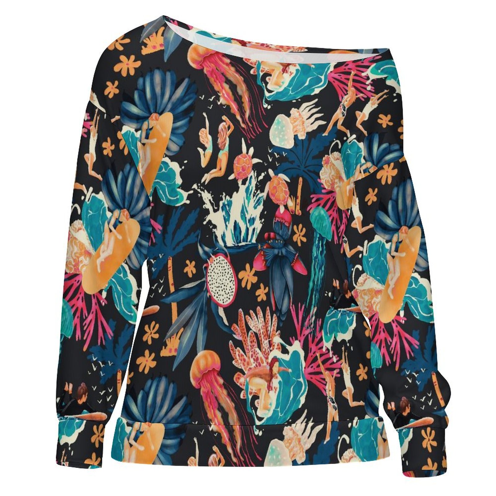 Tropical Surf Dream Women's Off Shoulder Sweatshirt