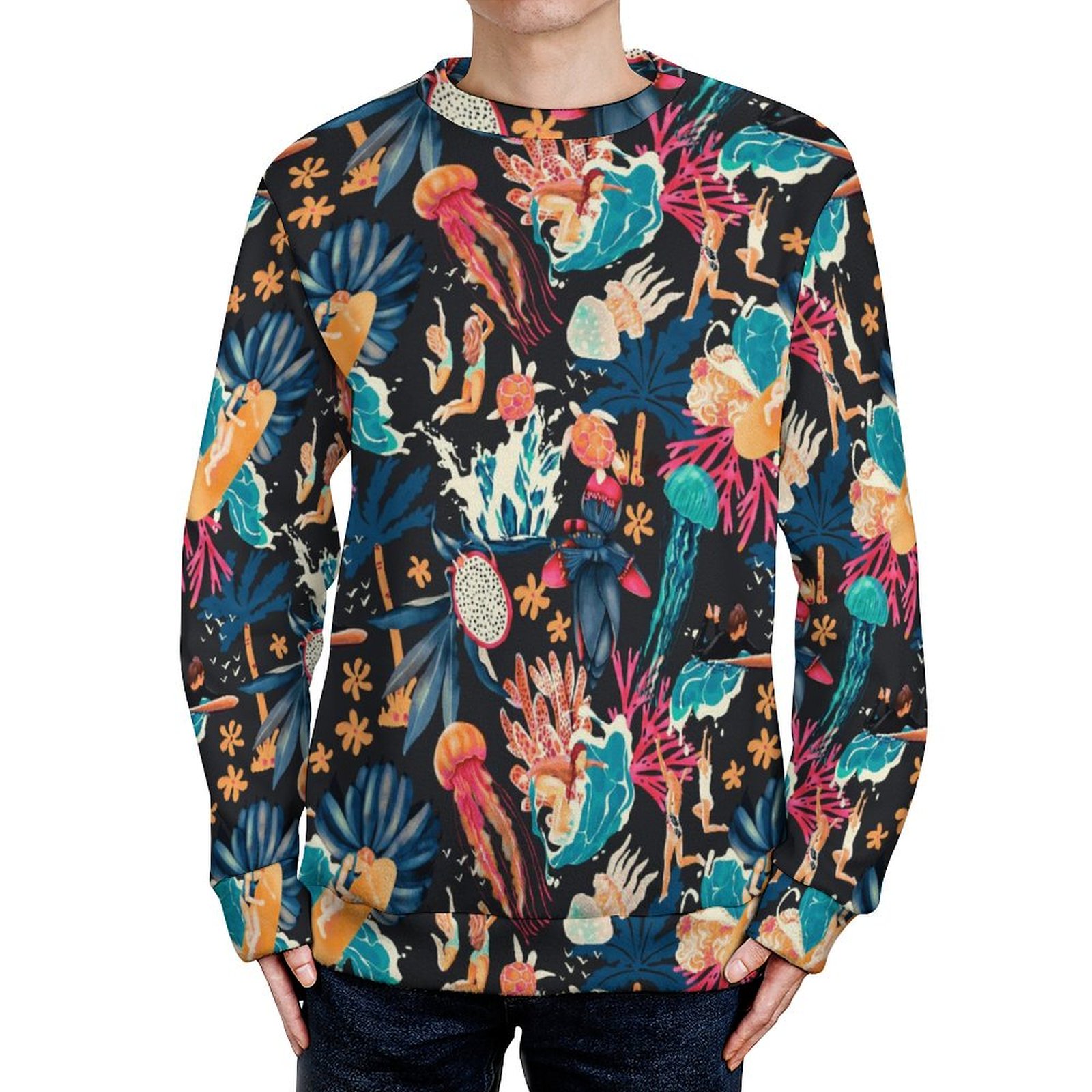 Tropical Surf Dream Unisex Crewneck Sweater