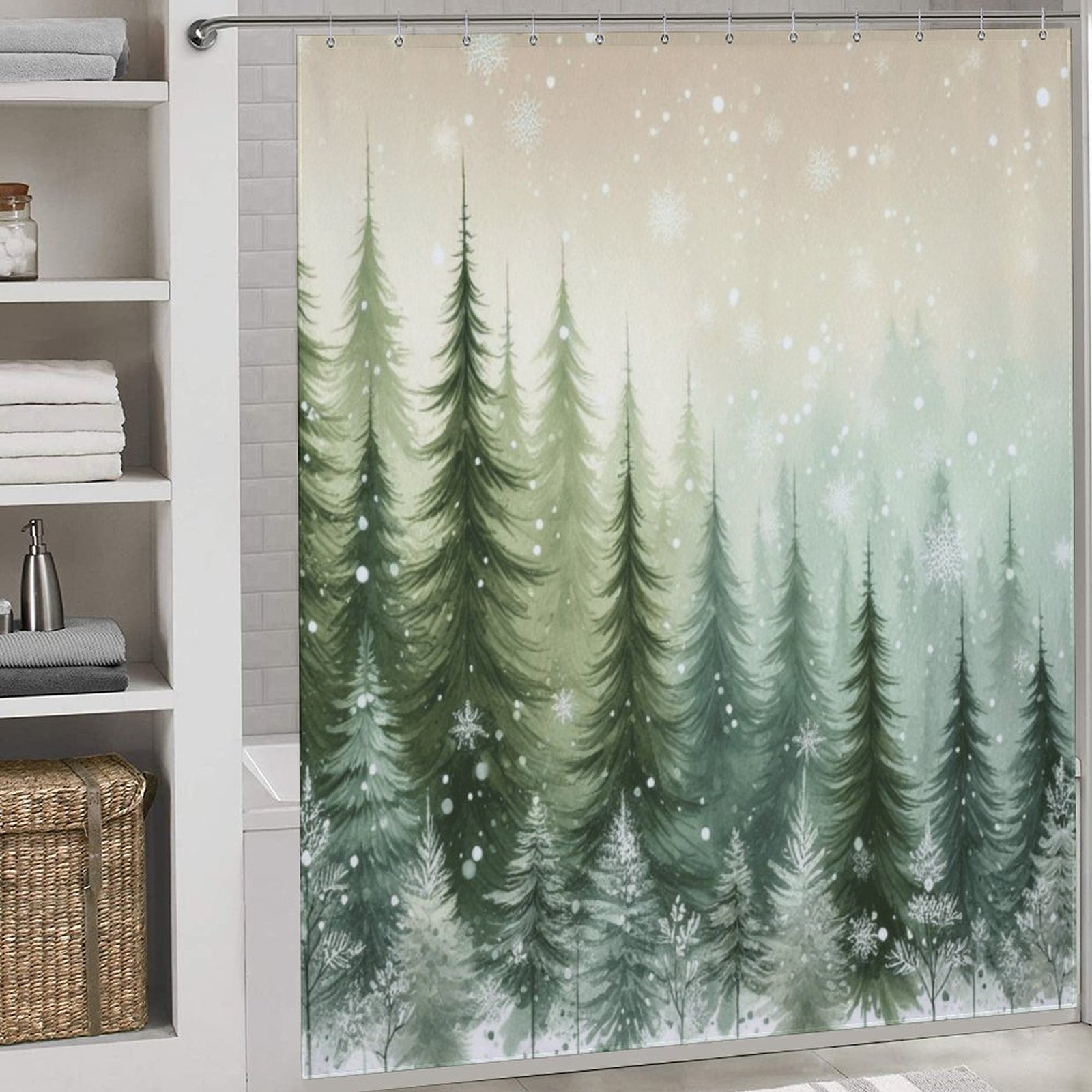 Shower Curtain Winter Pines Shower Curtain 72" x 72" Shower Curtain 72×