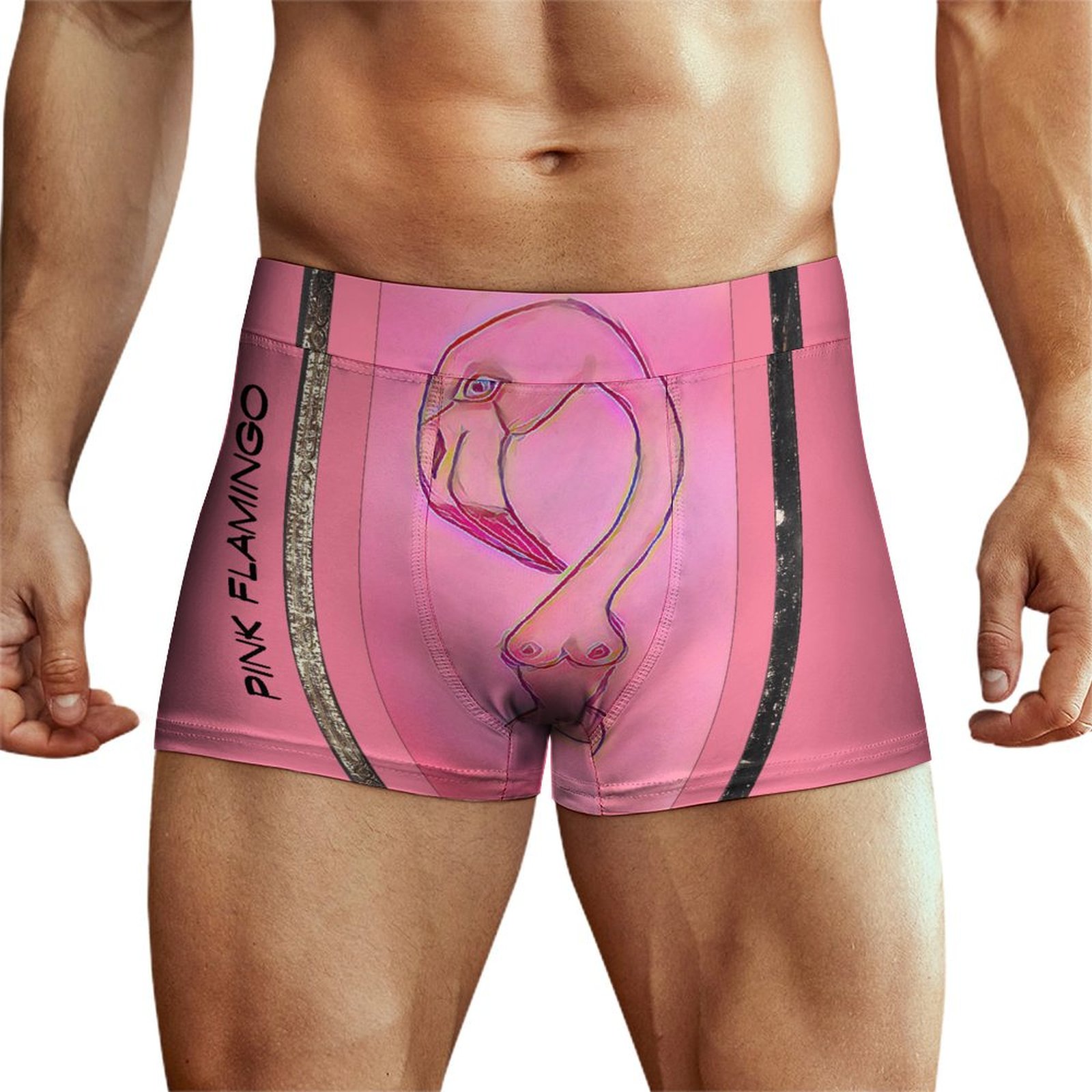Pink Flamingo Underwear Men's Boxer Briefs