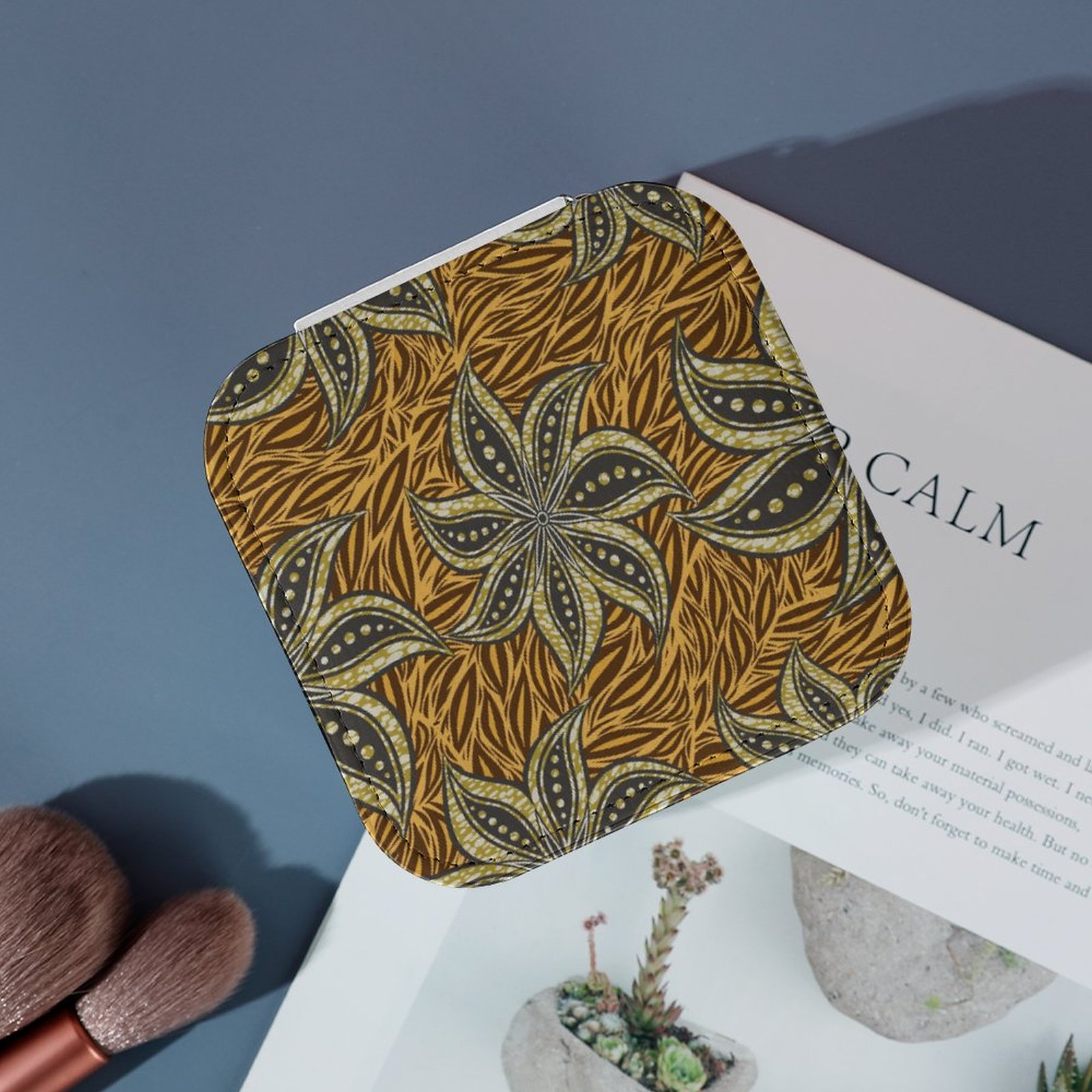 African Floral Abstract Batik Motive Jewelry Storage Box