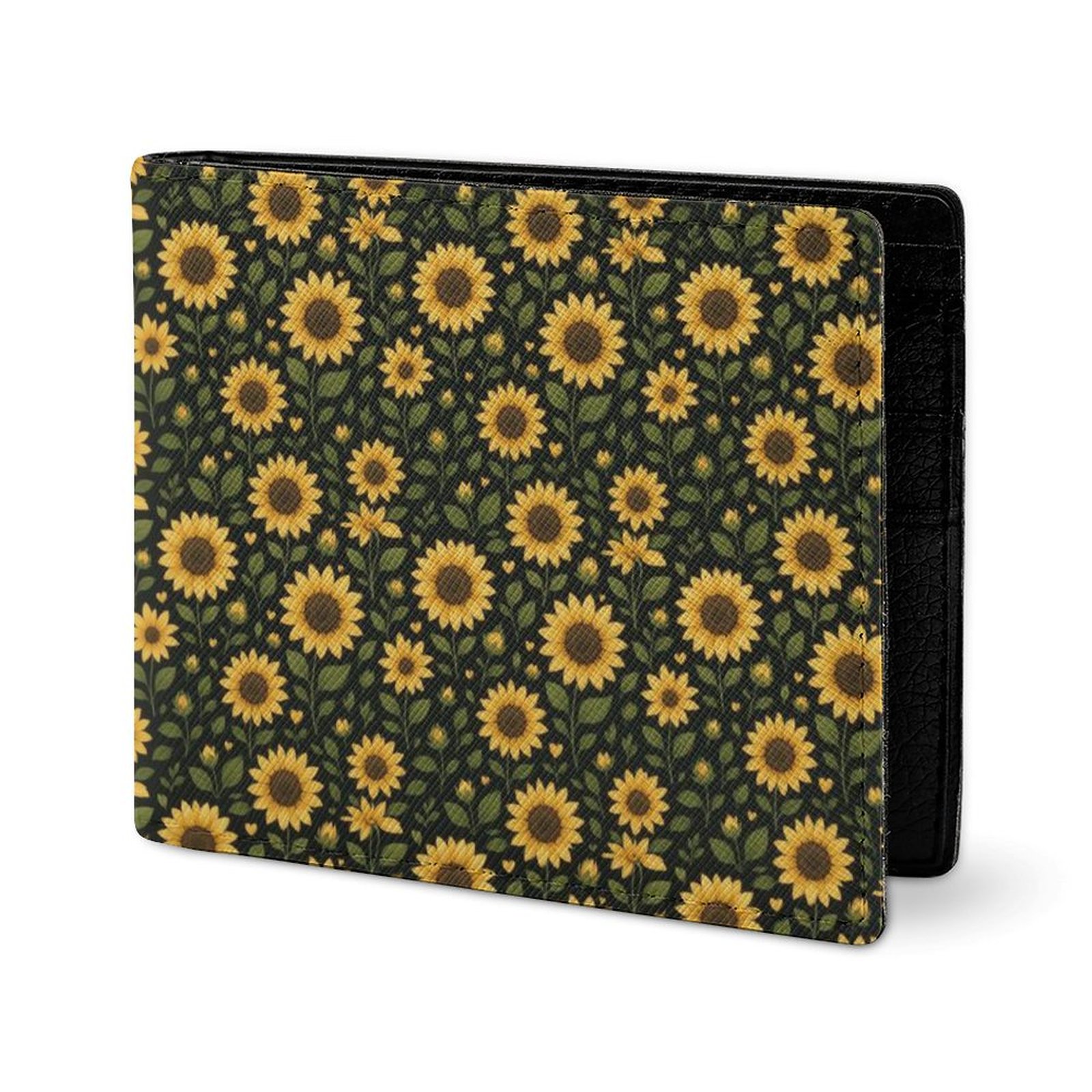 Sunflowers on a Black Background Wallet All Over Print Wallet | ID ...