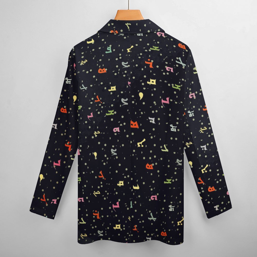 Assyrian alphabet Women's casual suit All Over Print Women's Blazer