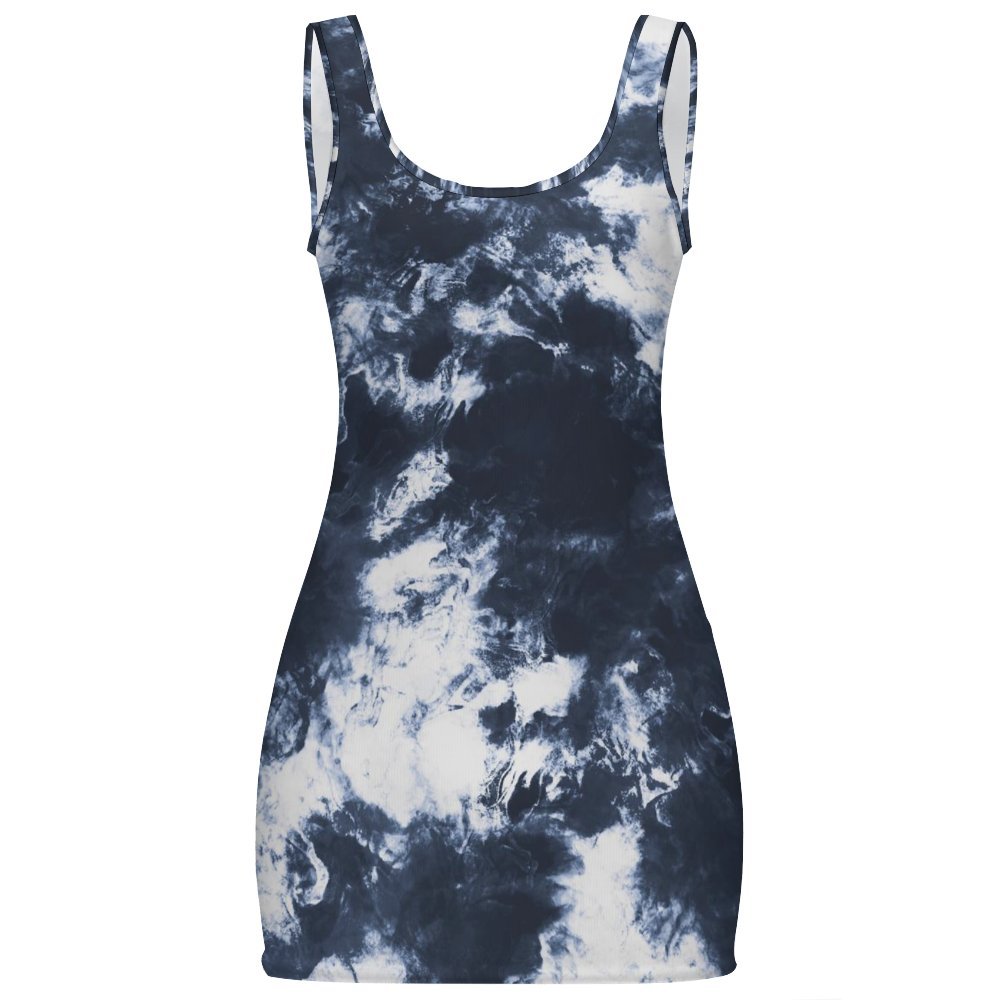 Dark_blue_watercolor_stains Sunmer Basic Bodycon Tank  Dress