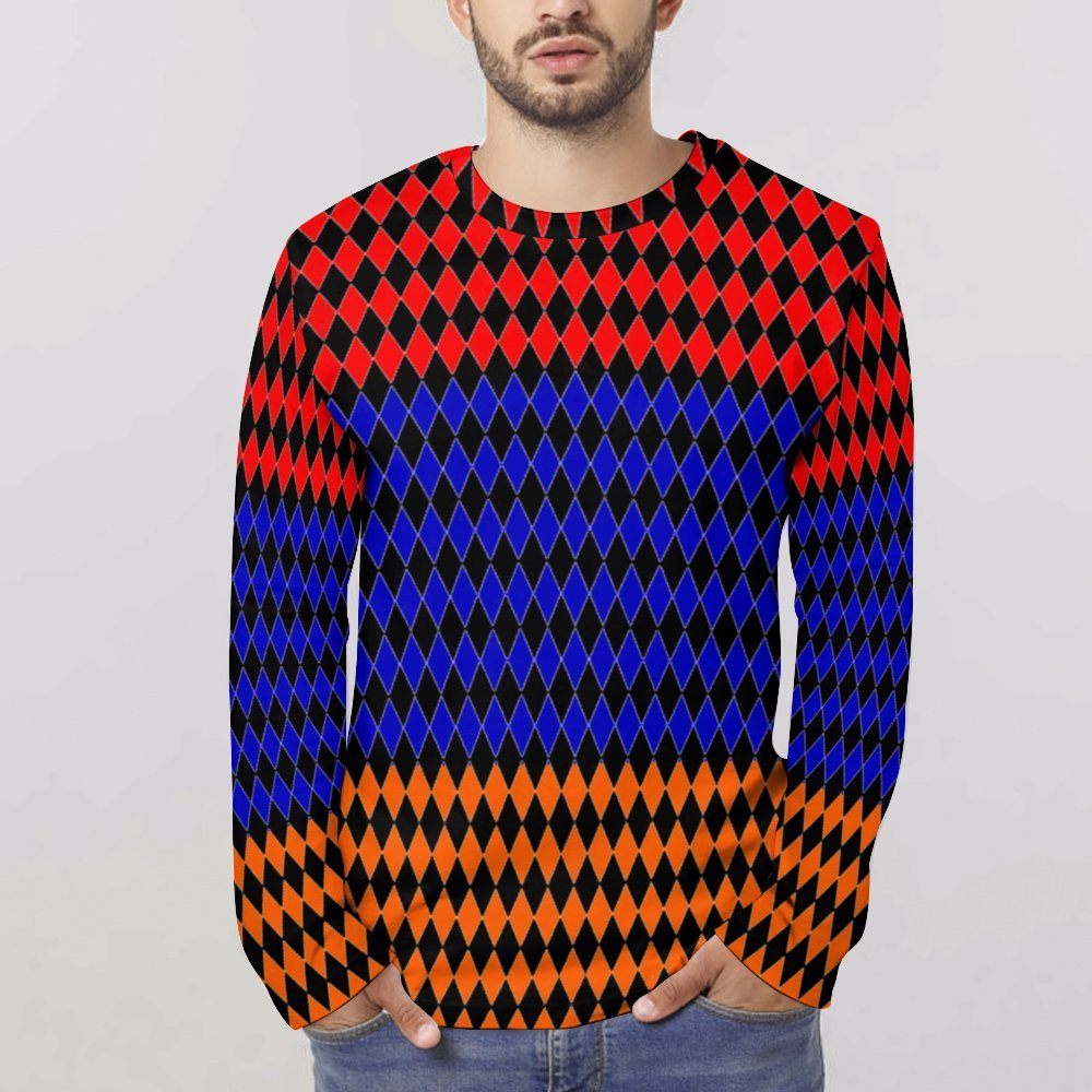 Armenian Tricolor Full print long sleeve t shirt Men's Lightweight Long Sleeve T-shirt