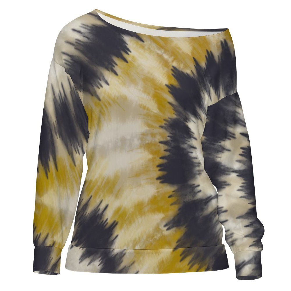 Artistic Ikat Fusion Women's Off Shoulder Sweatshirt