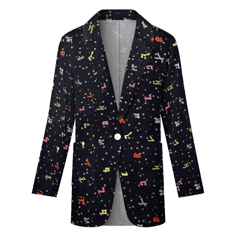 Assyrian alphabet Women's casual suit All Over Print Women's Blazer