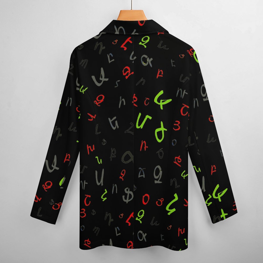 Armenian Alphabet Women's casual suit All Over Print Women's Blazer
