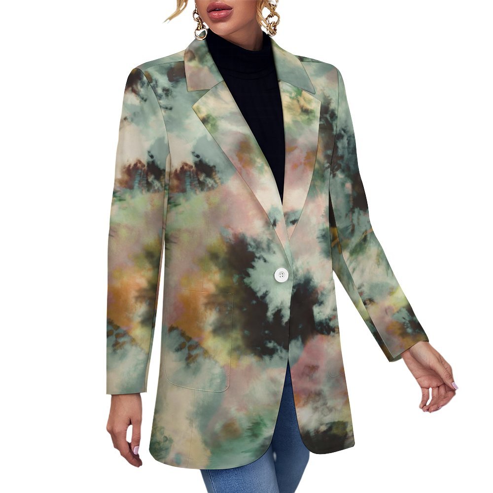 Abstract Tie Dye Desert 4 All Over Print Women's Blazer