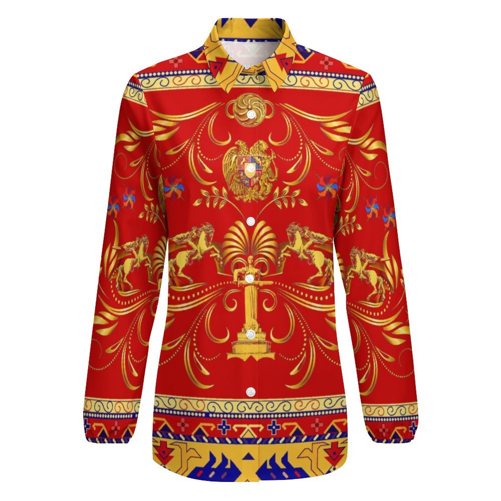 Armenia Vntage casual long sleeve shirt tops Women's Casual Long-Sleeve Blouse