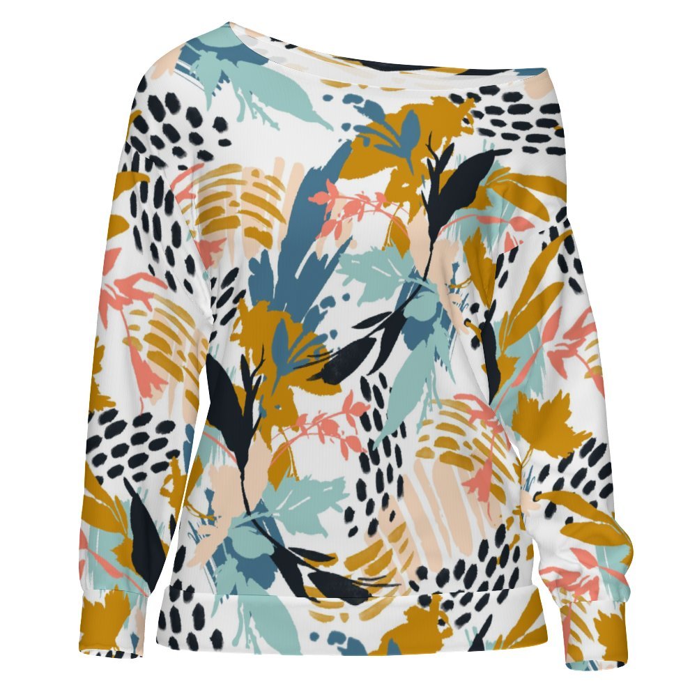 Modern Abstract Nature CFW Women's Off Shoulder Sweatshirt