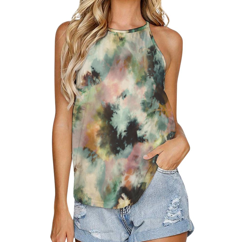 Abstract Tie Dye Desert 4 Women's Round-Neck Vest