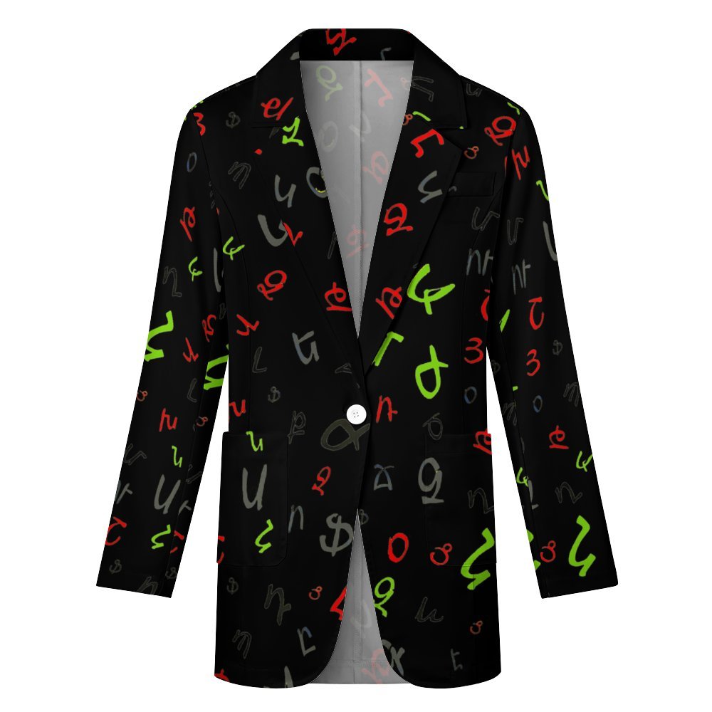 Armenian Alphabet Women's casual suit All Over Print Women's Blazer