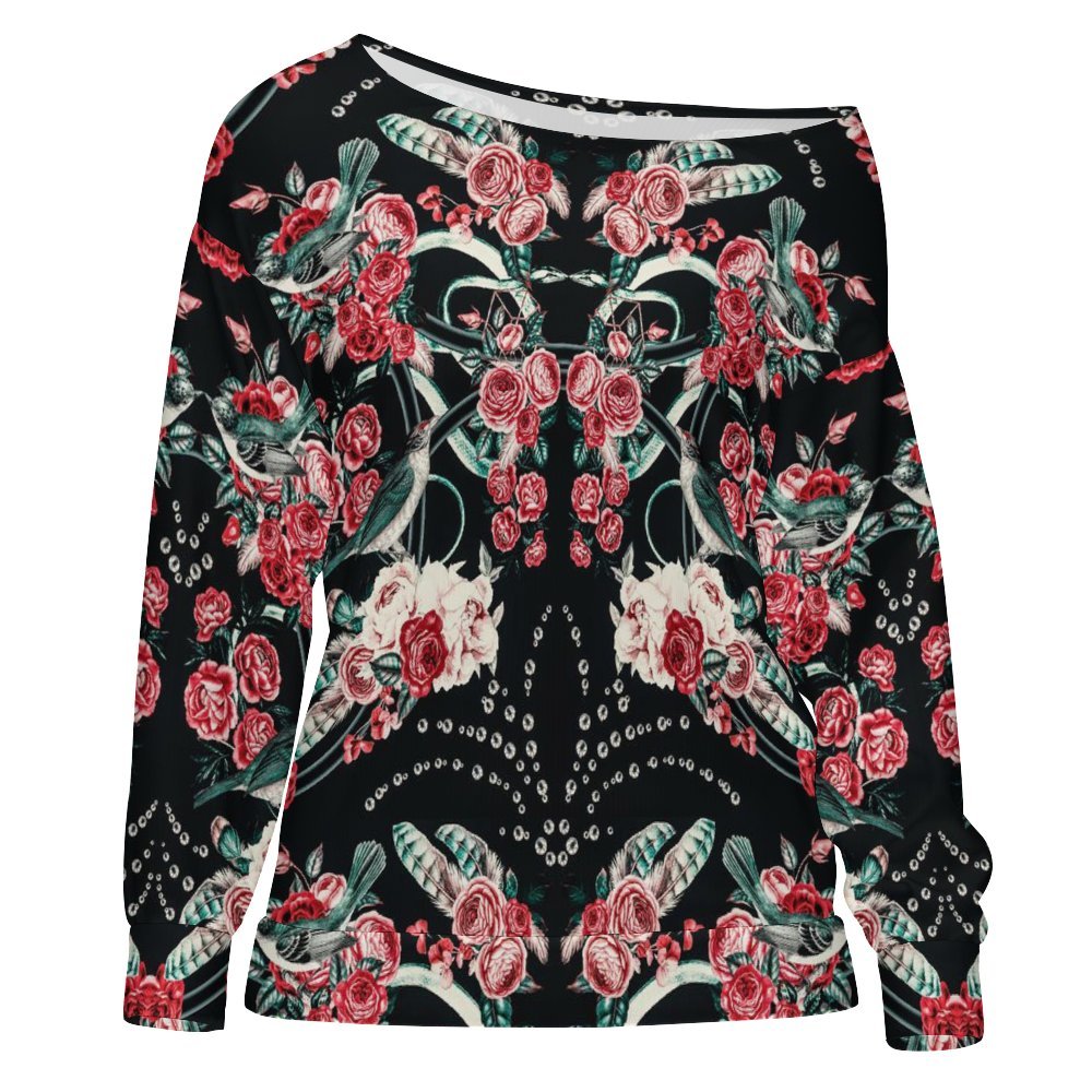 Baroque Botanical Dream Women's Off Shoulder Sweatshirt